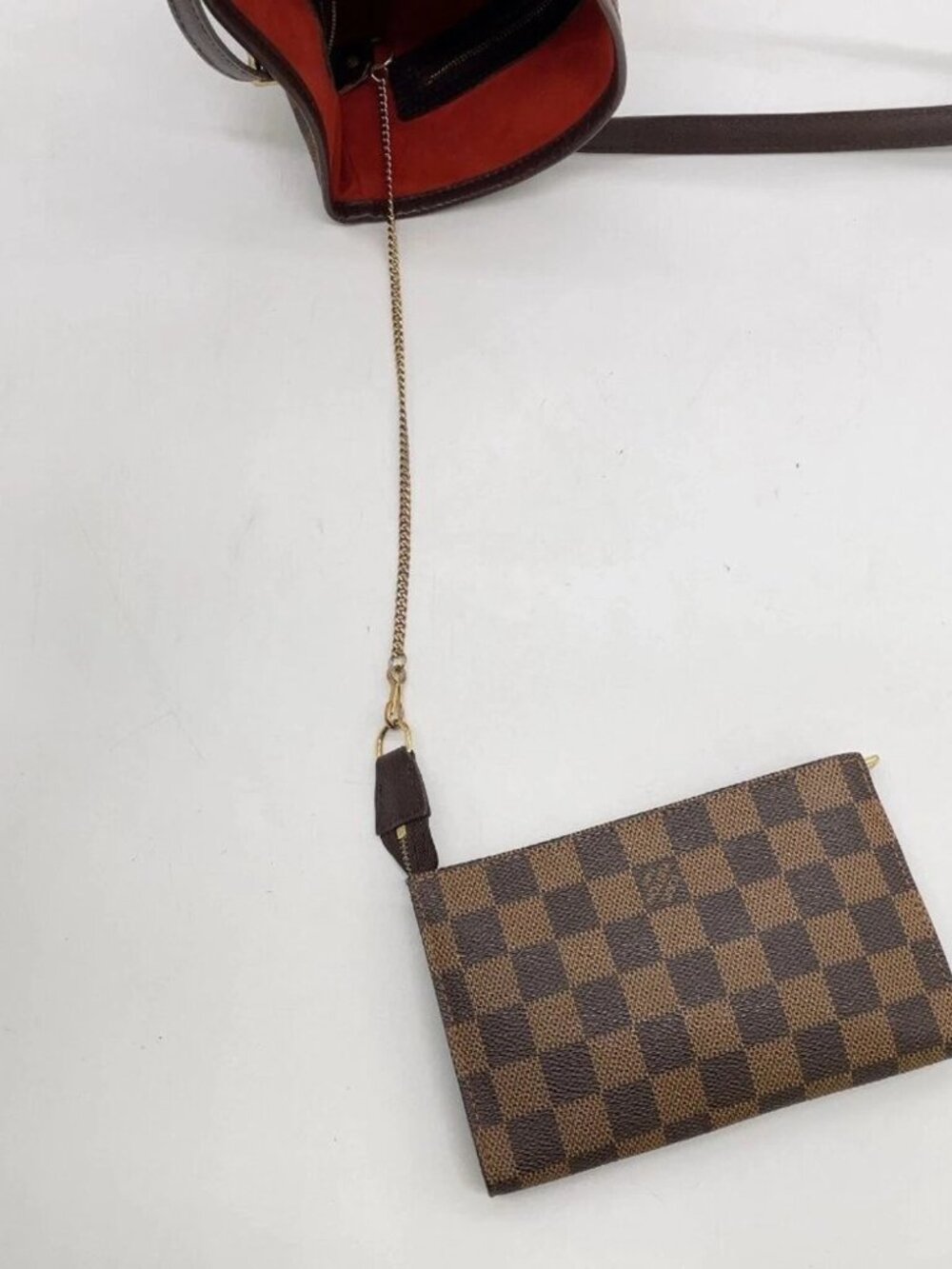 Authentic Louis Vuitton Marais Damier Ebene Bucket Tote Bag with Pochette - Picture 11 of 16
